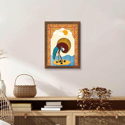 Elegance Flamingo Gond Art Frame – Nature-Inspired Wall Decor