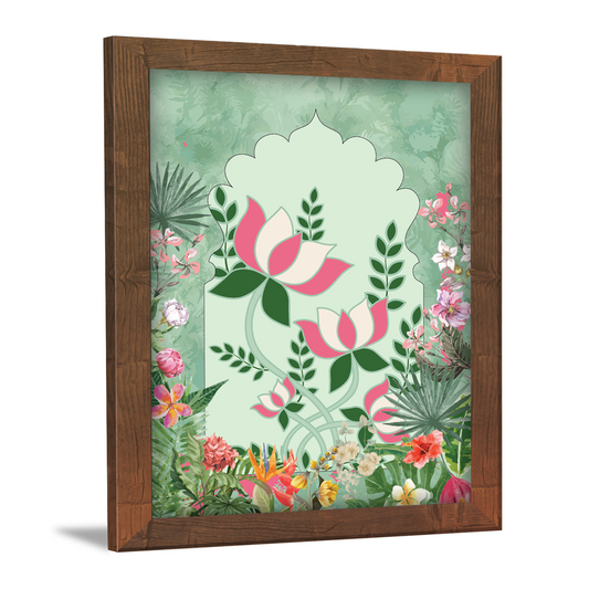 Handcrafted Pichwai Lotus Flower Frame – Indian Traditional Mural Art