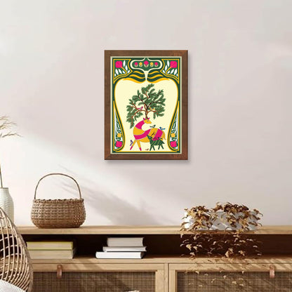 Tree & Deer Madhubani Art Frame – Handcrafted Wall Decor