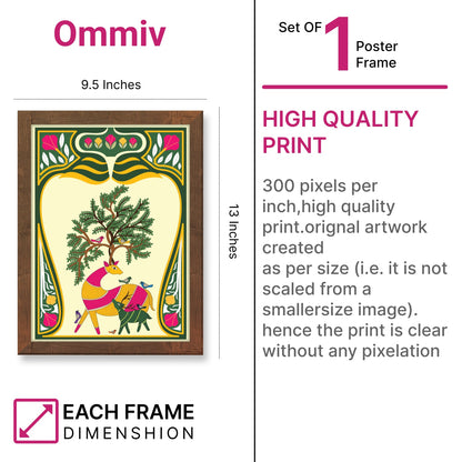 Tree & Deer Madhubani Art Frame – Handcrafted Wall Decor