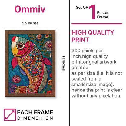 Abstract Madhubani Fish Painting Frame – Intricate Wall Art