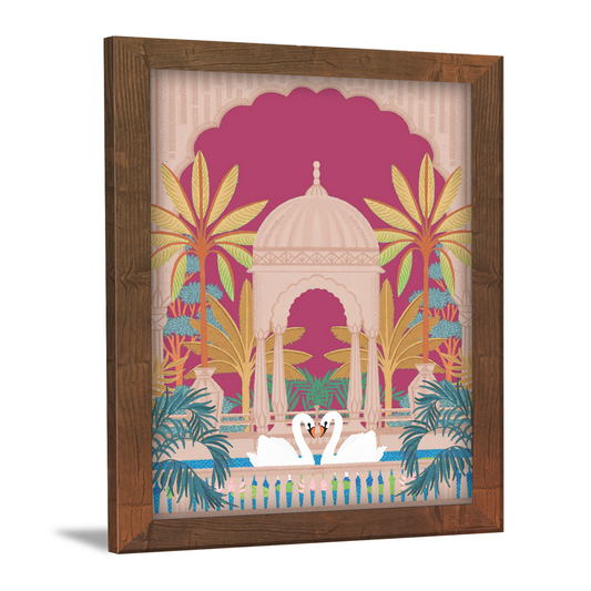 Mughal Garden Arch with Intricate Madhubani Art Frame