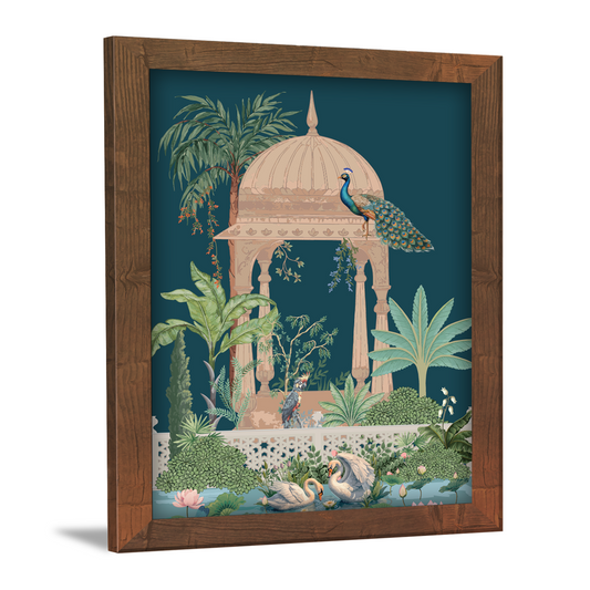 Swan Couple in Lake: Traditional Frame & Wall Decor