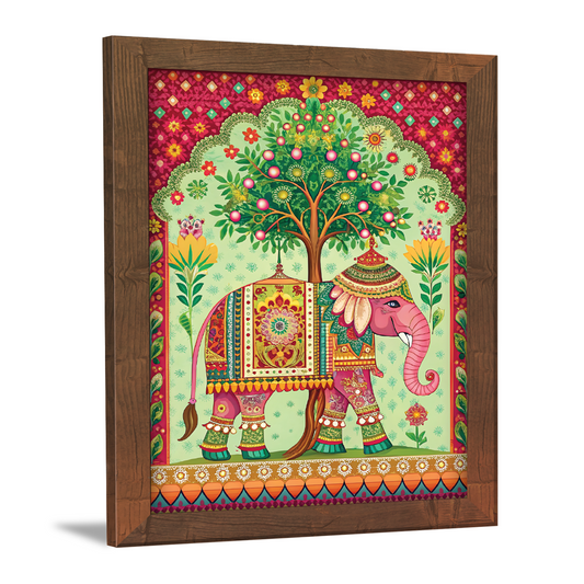Majestic Elephant in Madhubani Art – Traditional Wall Frame