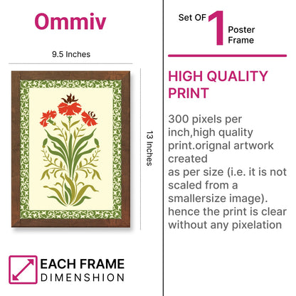 Mughal Flower Motif – Seamless Floral Border Wall Art