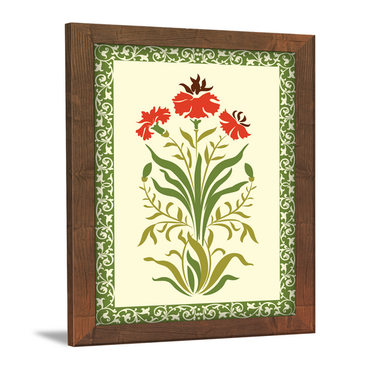 Mughal Flower Motif – Seamless Floral Border Wall Art