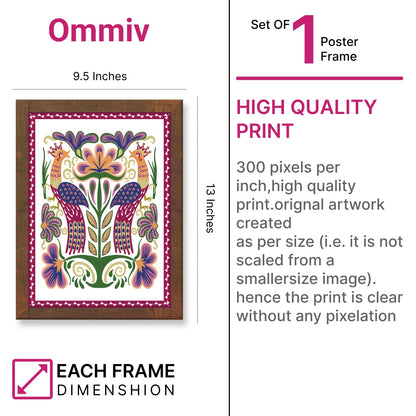 Lunarable Pheasant – Traditional Ukrainian Floral Art Frame