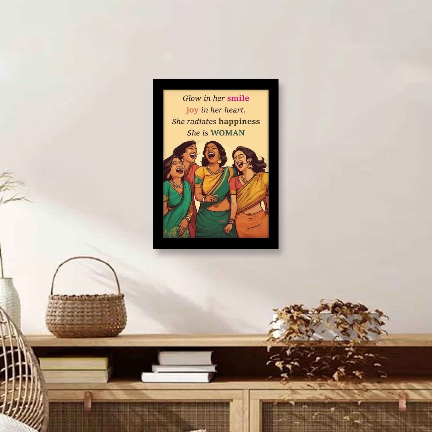 Smile, Joy, Happiness - WOMAN Women's Day Wall Art & Photo Frame