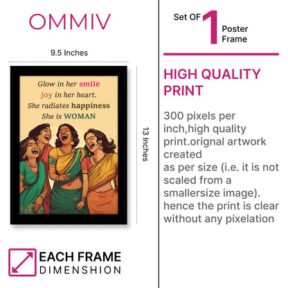 Smile, Joy, Happiness - WOMAN Women's Day Wall Art & Photo Frame