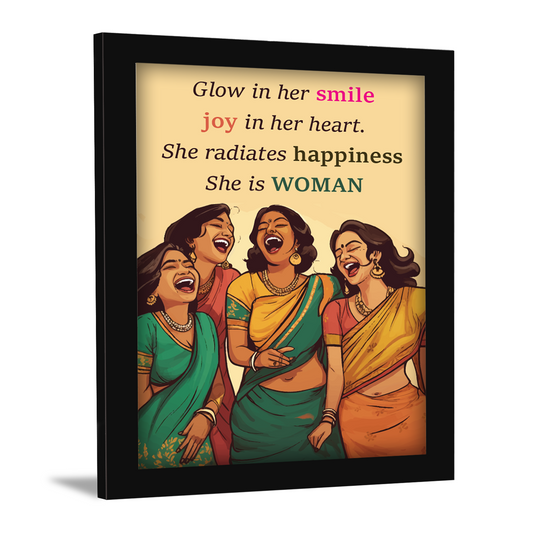 Smile, Joy, Happiness - WOMAN Women's Day Wall Art & Photo Frame