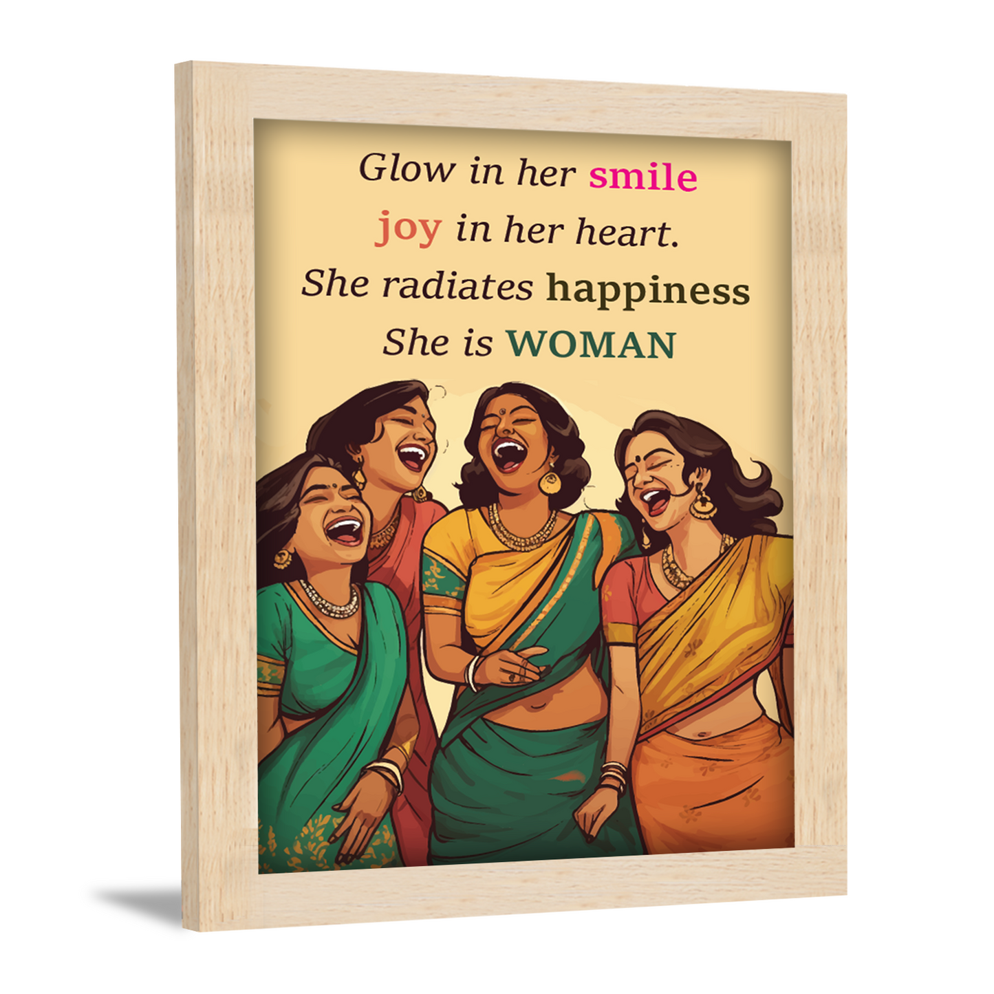 Smile, Joy, Happiness - WOMAN Women's Day Wall Art & Photo Frame