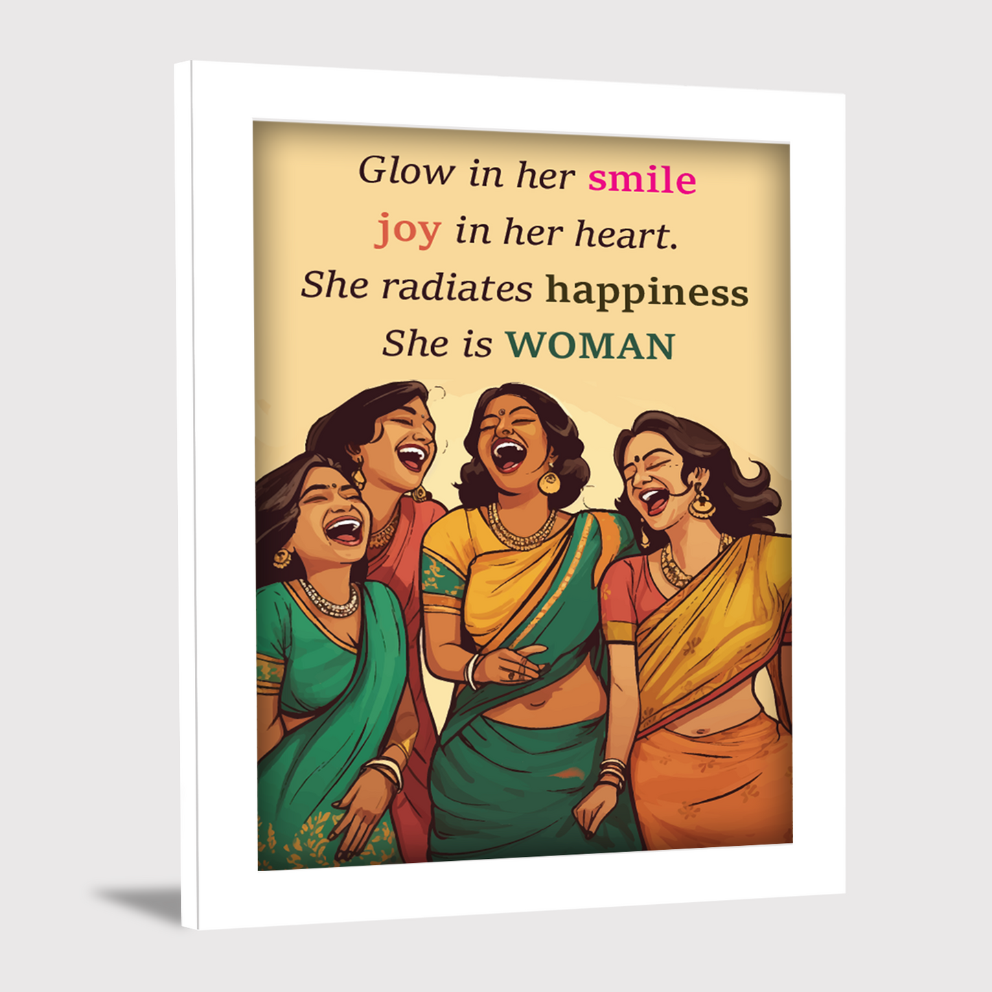 Smile, Joy, Happiness - WOMAN Women's Day Wall Art & Photo Frame
