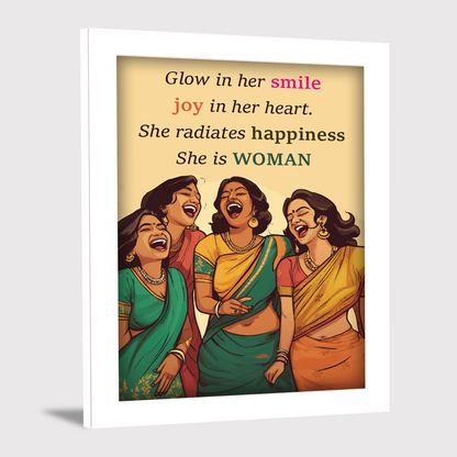 Smile, Joy, Happiness - WOMAN Women's Day Wall Art & Photo Frame