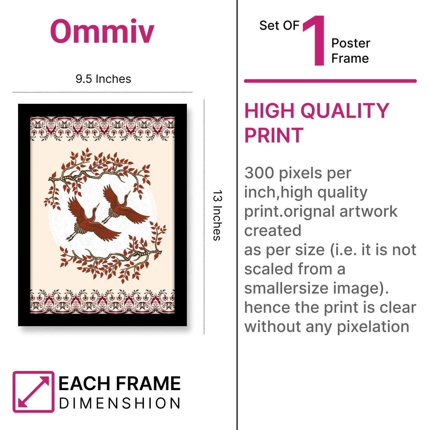 White Crane Batik Vector – Kalamkari Art Collection