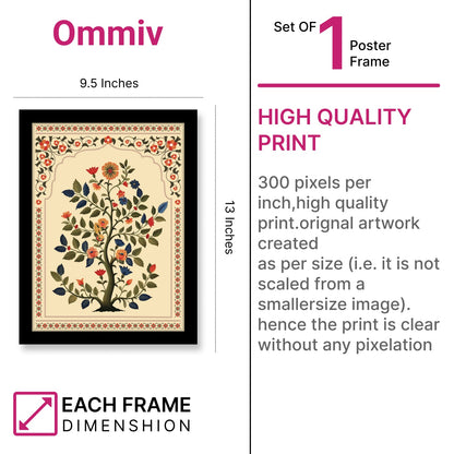 Tree of Life Floral Design Kalamkari Wall Artwork
