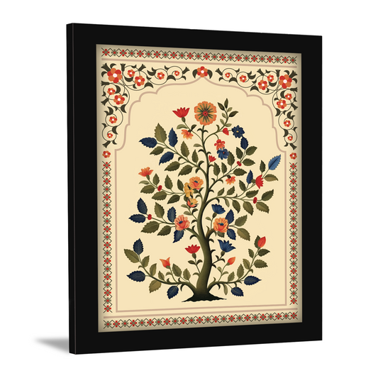 Tree of Life Floral Design Kalamkari Wall Artwork