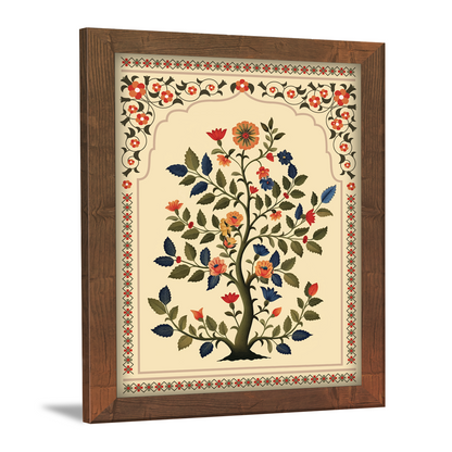 Tree of Life Floral Design Kalamkari Wall Artwork