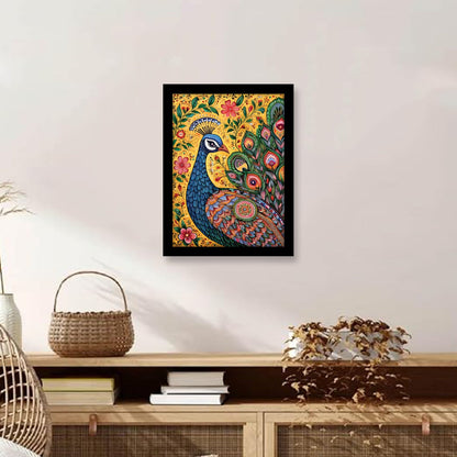 Beautiful Peacock in Kalamkari Art – Wall Decor Painting
