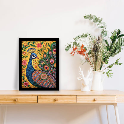 Beautiful Peacock in Kalamkari Art – Wall Decor Painting