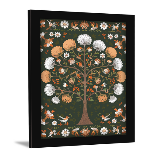 Intricate Tree of Life Traditional Kalamkari Painting