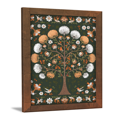 Intricate Tree of Life Traditional Kalamkari Painting