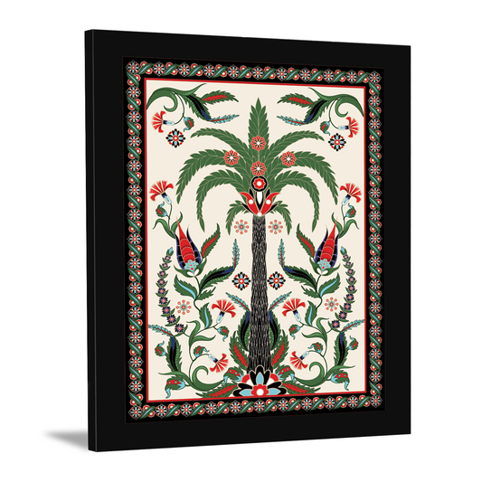 Exquisite Palm Tree Kalamkari Painting Framed Wall Decor