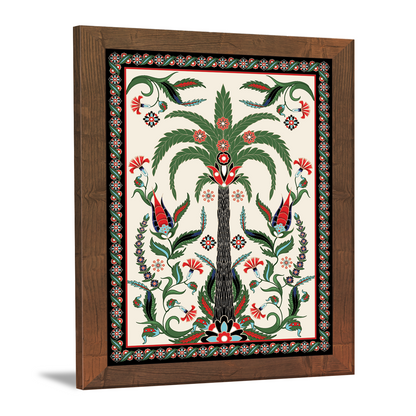 Exquisite Palm Tree Kalamkari Painting Framed Wall Decor
