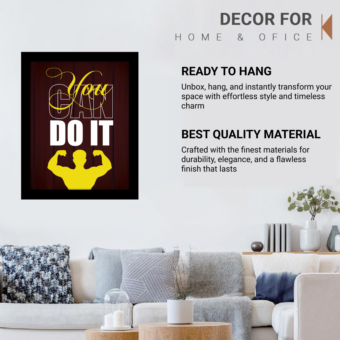 You Can Do It Motivational Fitness Frame
