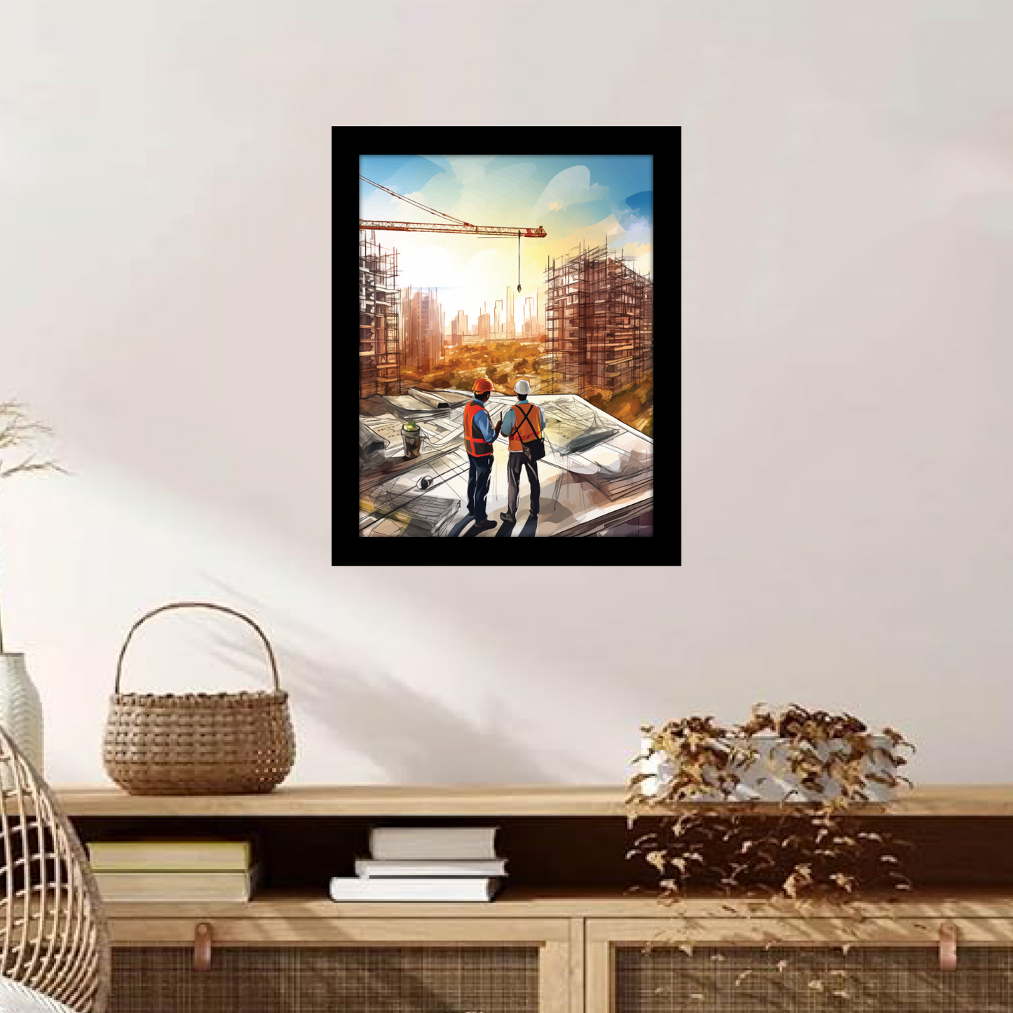 Strategic Discussion – Construction Engineer & Architect Framed Artwork