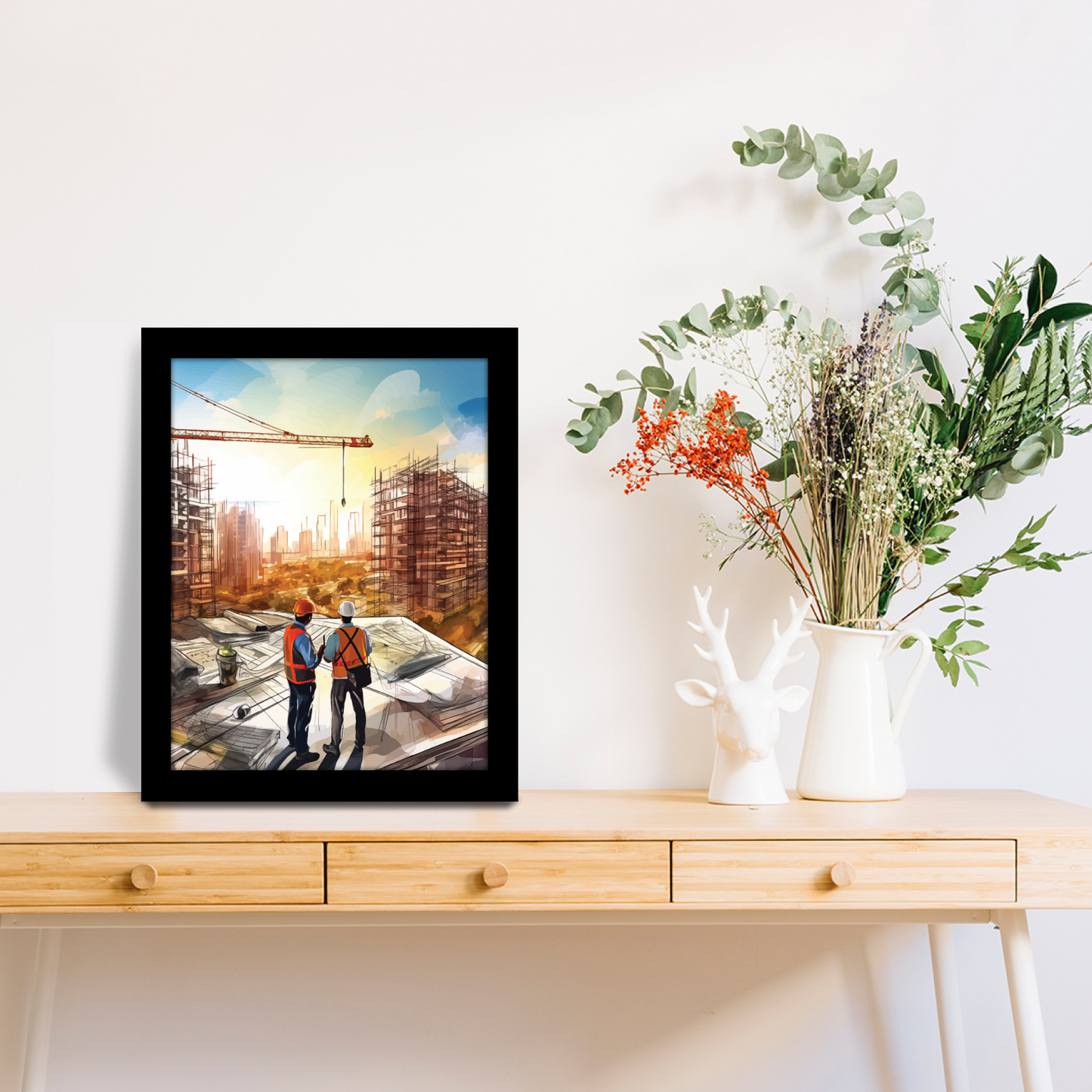 Strategic Discussion – Construction Engineer & Architect Framed Artwork