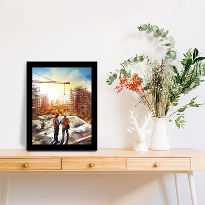 Strategic Discussion – Construction Engineer & Architect Framed Artwork