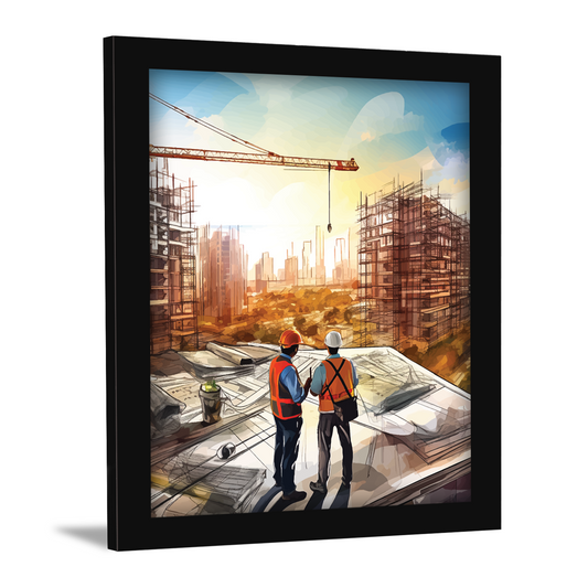 Strategic Discussion – Construction Engineer & Architect Framed Artwork