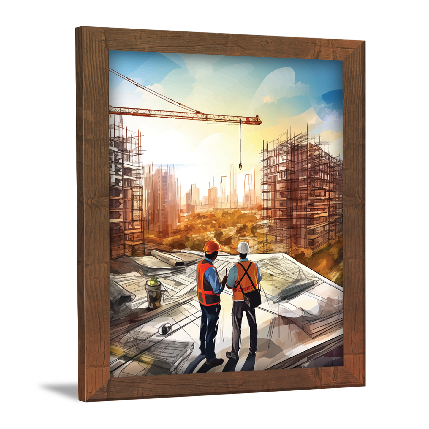 Strategic Discussion – Construction Engineer & Architect Framed Artwork