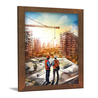 Strategic Discussion – Construction Engineer & Architect Framed Artwork