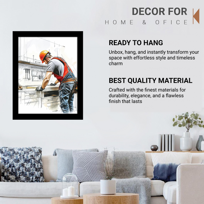 Mastermind at Work – Engineer Sketch Wall Frame & Artwork