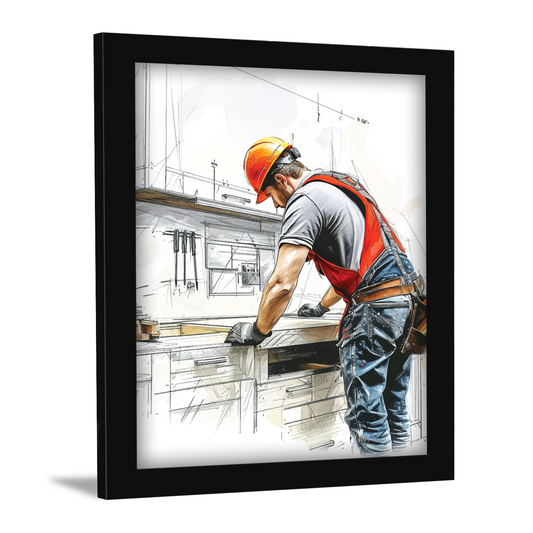 Mastermind at Work – Engineer Sketch Wall Frame & Artwork