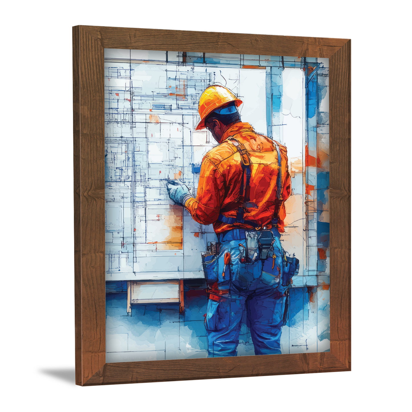 On-Site Excellence – Civil Worker Illustration Frame & Art