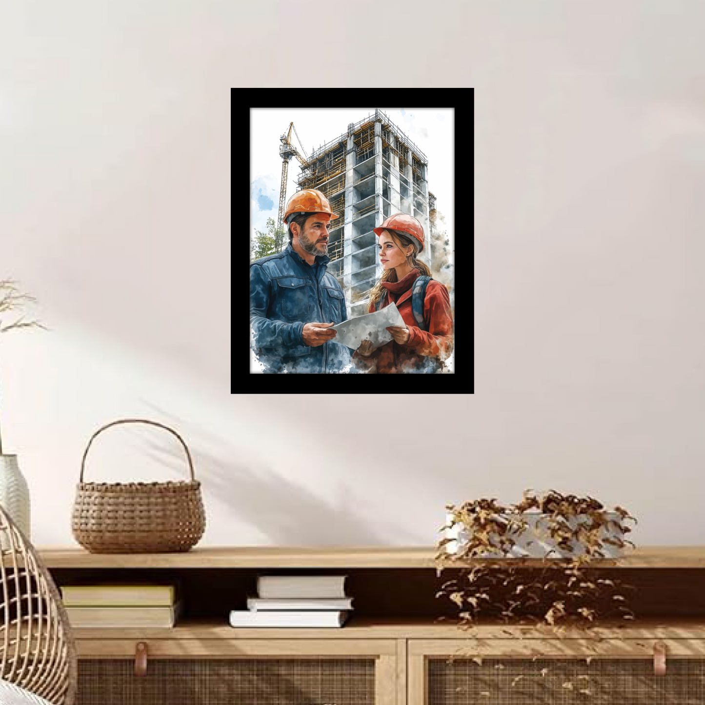 Site Inspection – Engineers at Work Framed Artwork