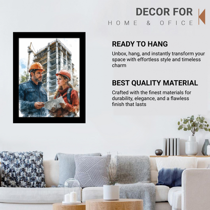 Site Inspection – Engineers at Work Framed Artwork