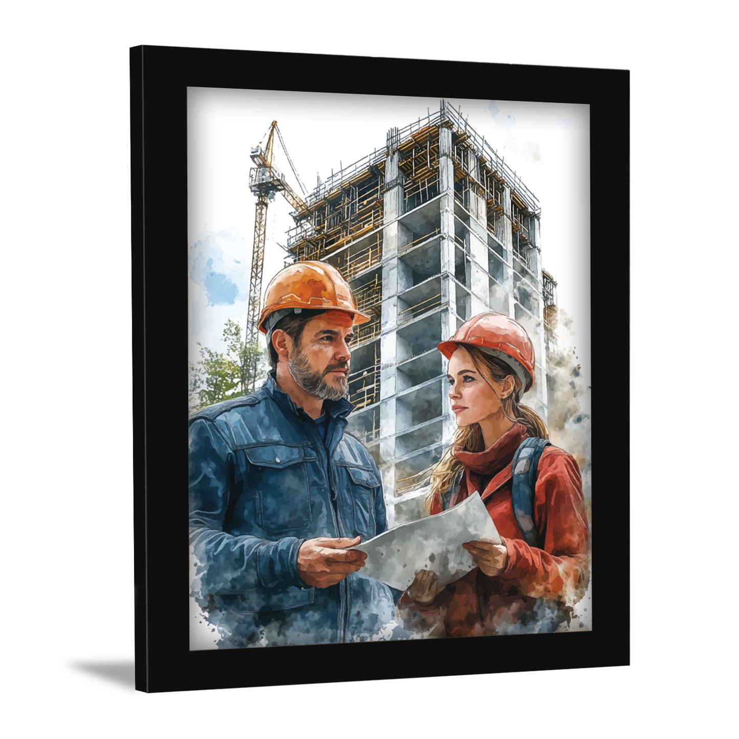 Site Inspection – Engineers at Work Framed Artwork
