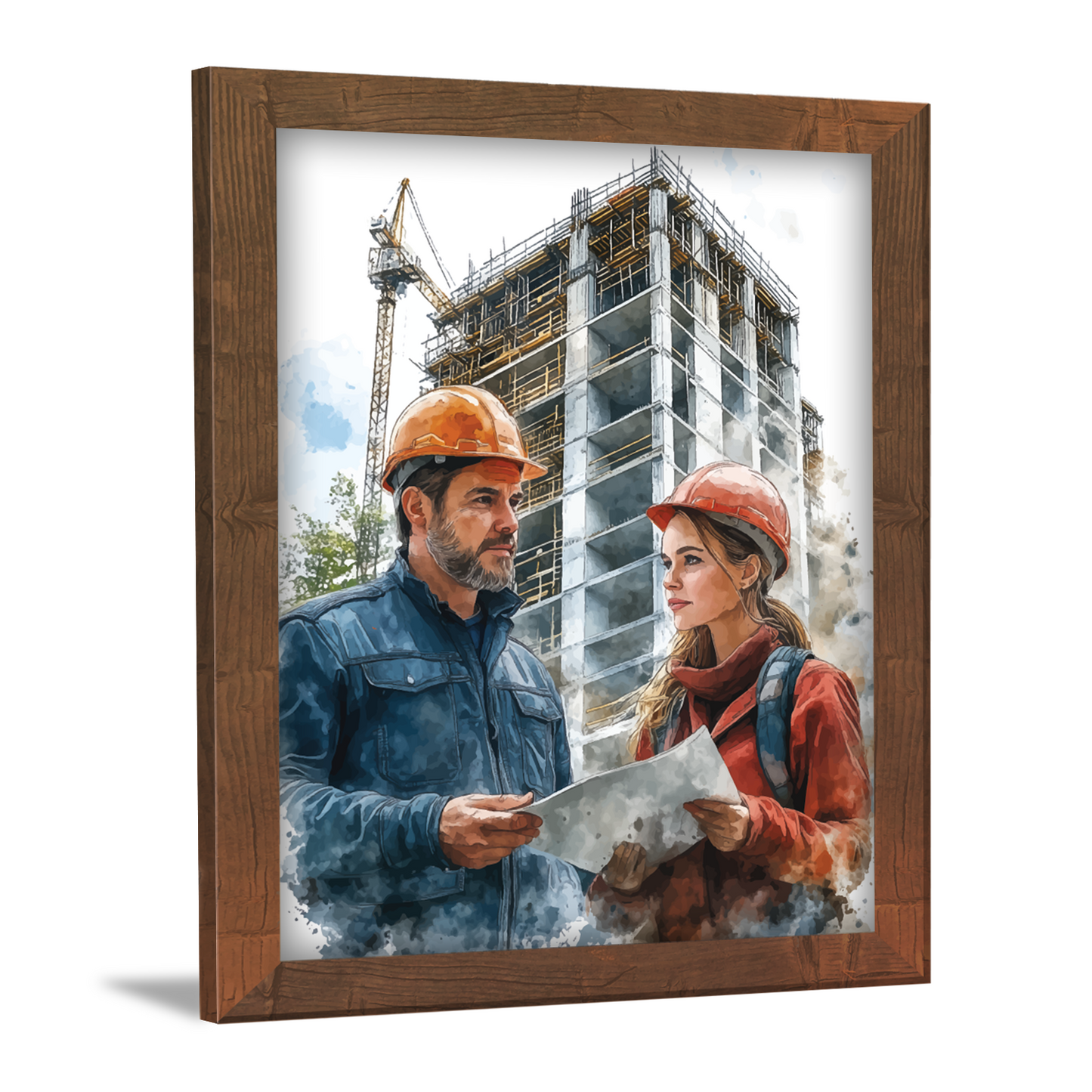 Site Inspection – Engineers at Work Framed Artwork