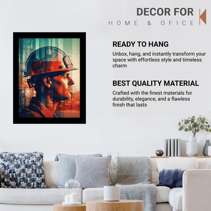 On-Site Engineer with Helmet – Frame & Wall Art
