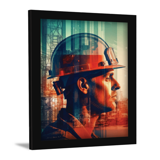 On-Site Engineer with Helmet – Frame & Wall Art