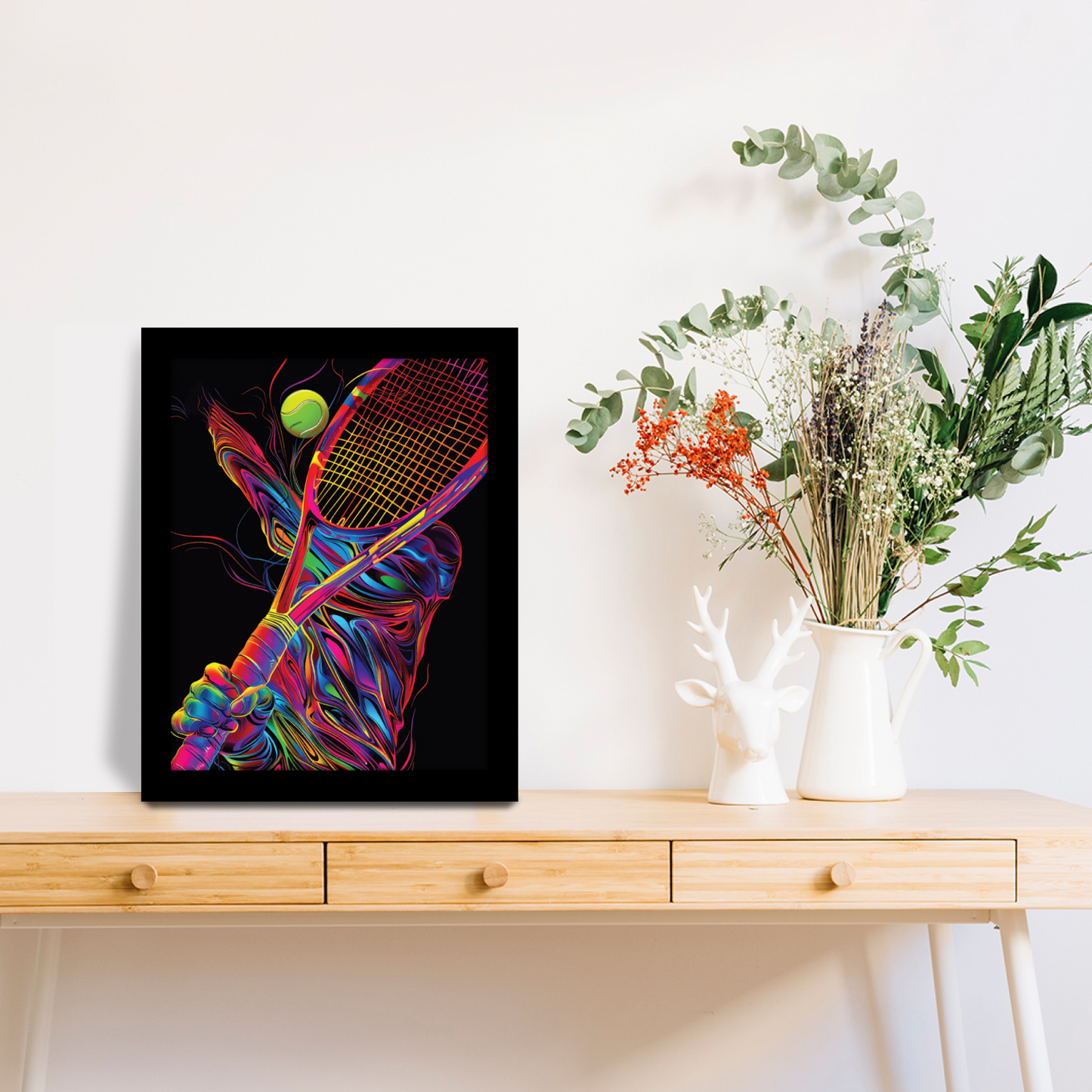 Tennis Player Digital Art Frame: Power and Precision