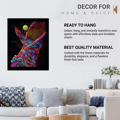 Tennis Player Digital Art Frame: Power and Precision
