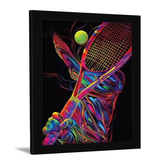 Tennis Player Digital Art Frame: Power and Precision