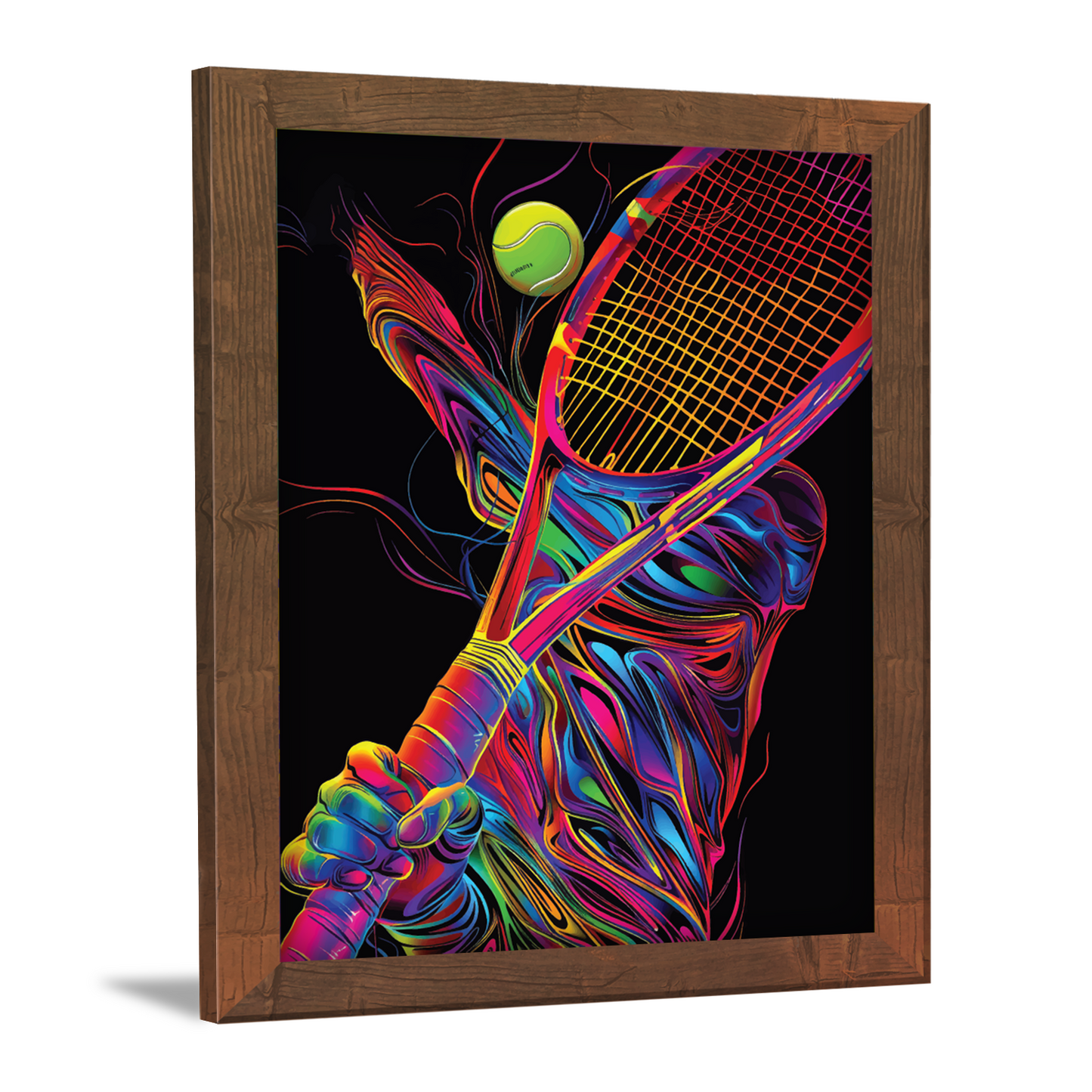 Tennis Player Digital Art Frame: Power and Precision