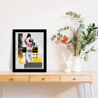 Football Players in Action Photo Framed & Art