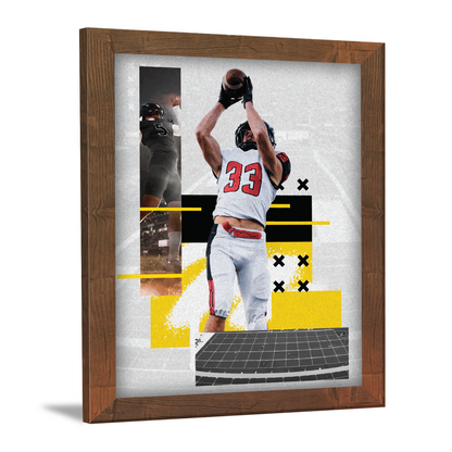 Football Players in Action Photo Framed & Art