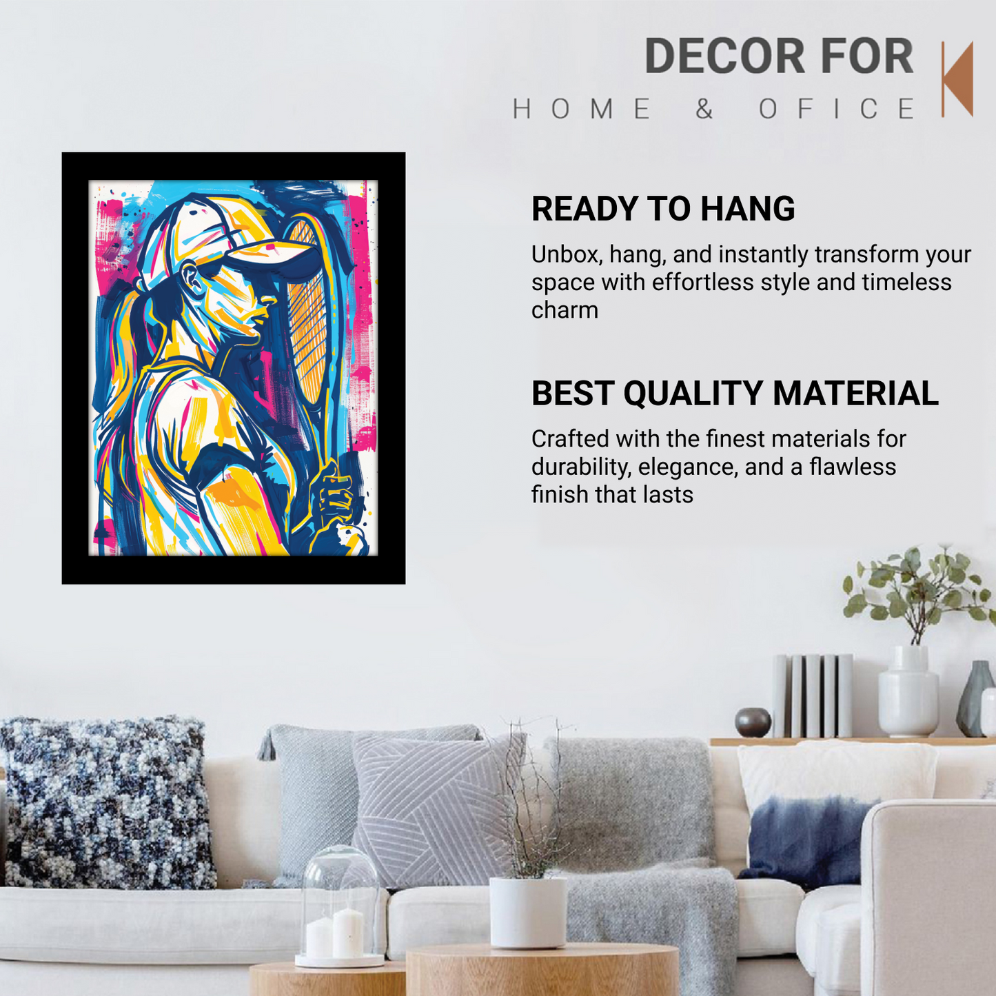 Tennis Player Wall Art & Digital Print Frame